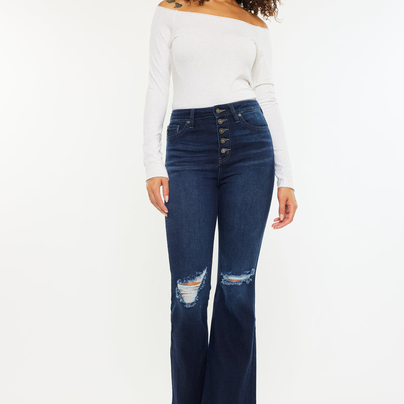 Dixie Ultra High Rise Flare Jeans (Petite) - Official Kancan USA