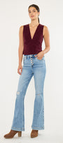 Dixie Ultra High Rise Flare Jeans (Petite) - Official Kancan USA