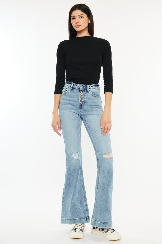 Dixie Ultra High Rise Flare Jeans (Petite) - Official Kancan USA