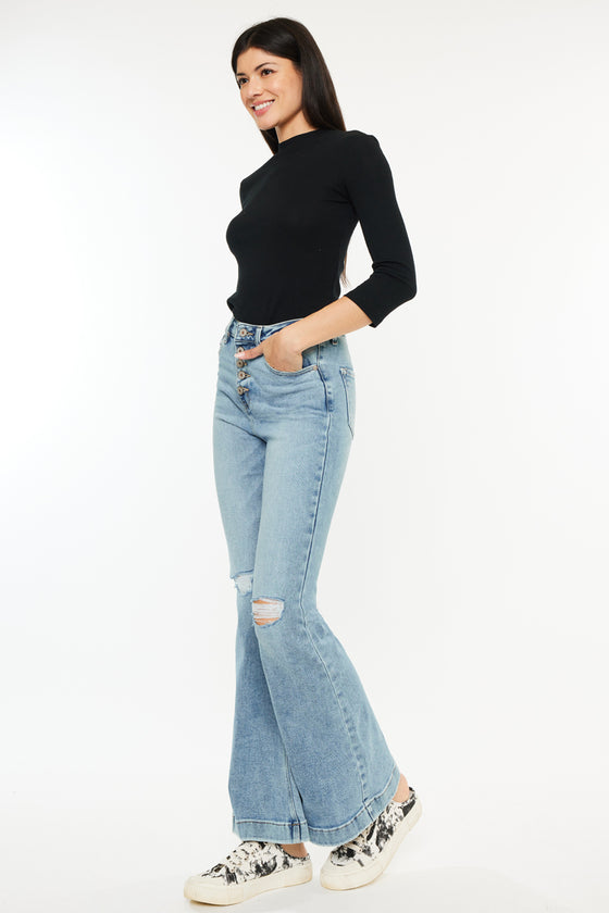 Dixie Ultra High Rise Flare Jeans (Petite) - Official Kancan USA