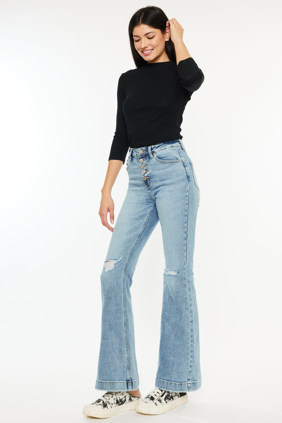 Dixie Ultra High Rise Flare Jeans (Petite) - Official Kancan USA