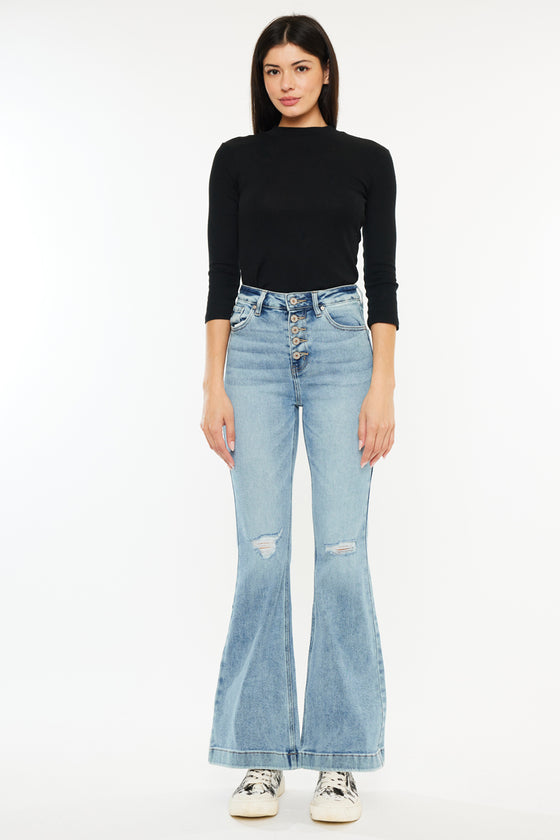 Dixie Ultra High Rise Flare Jeans (Petite) - Official Kancan USA