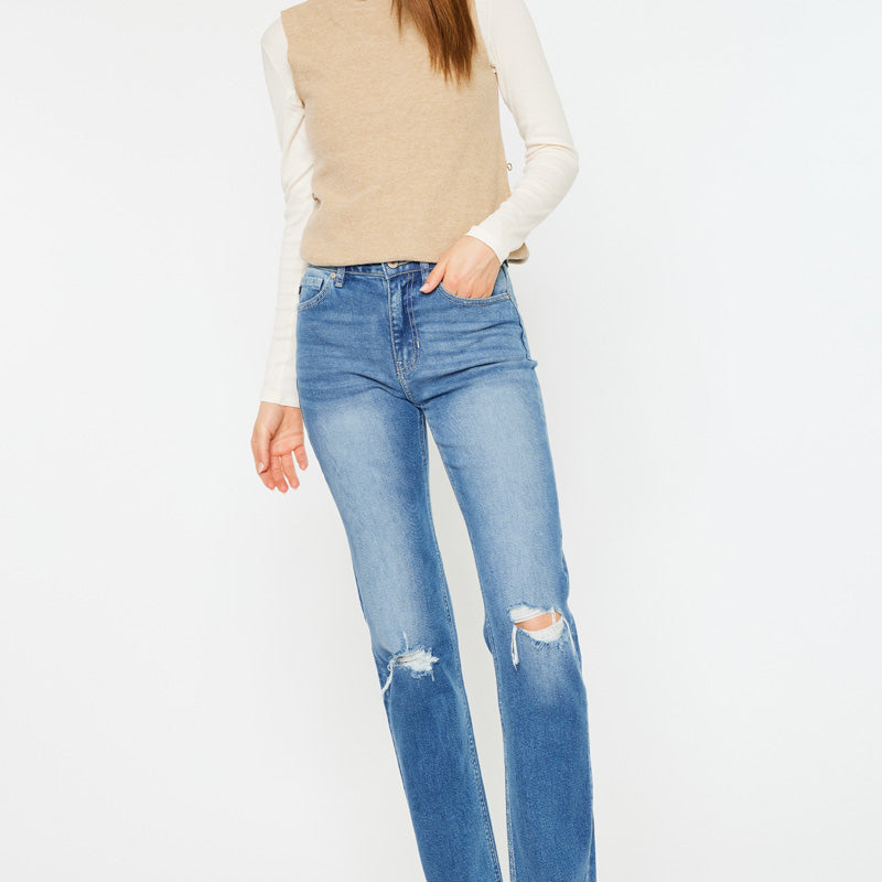 Sultana High Rise Slim Straight Jeans - Official Kancan USA