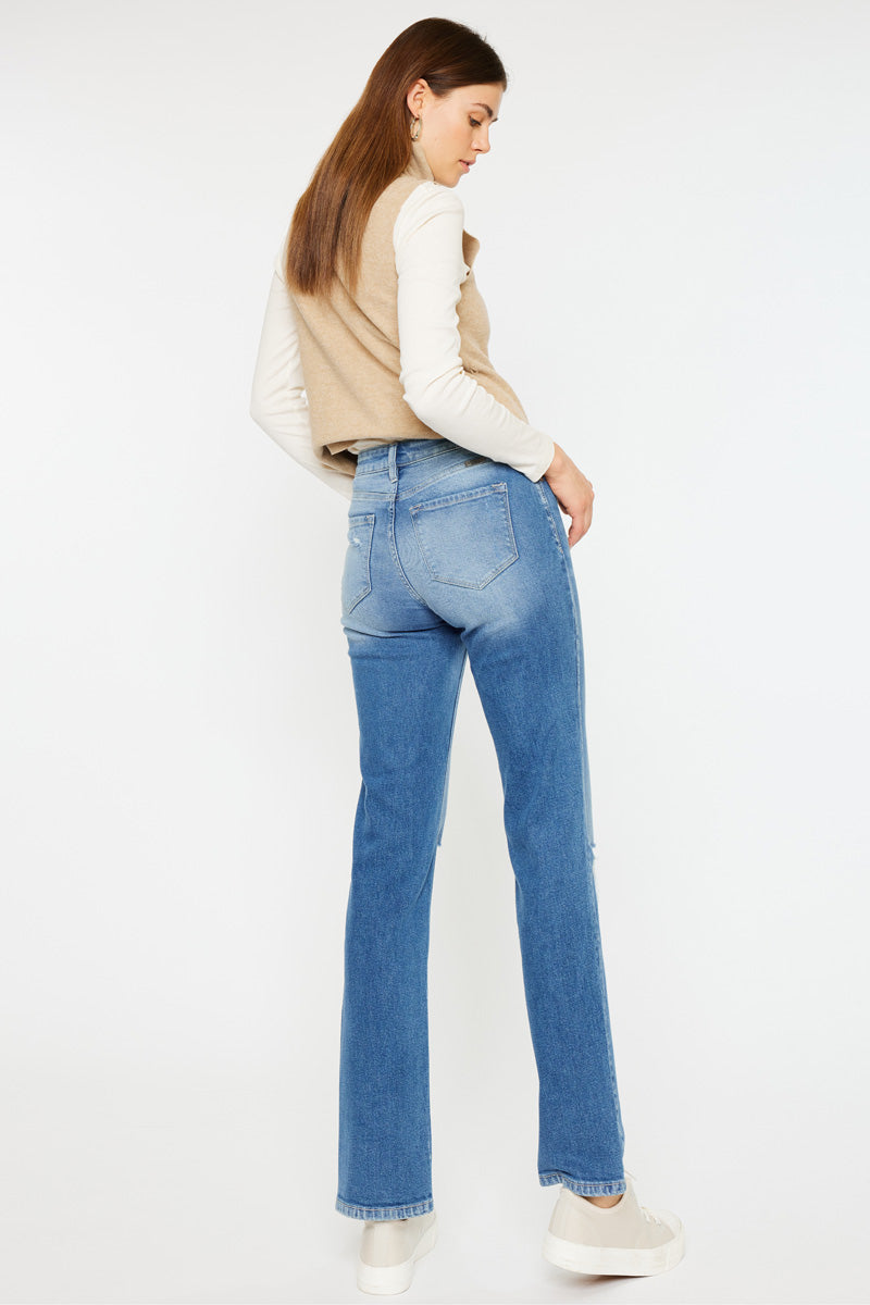 Sultana High Rise Slim Straight Leg Jeans – Kancan USA