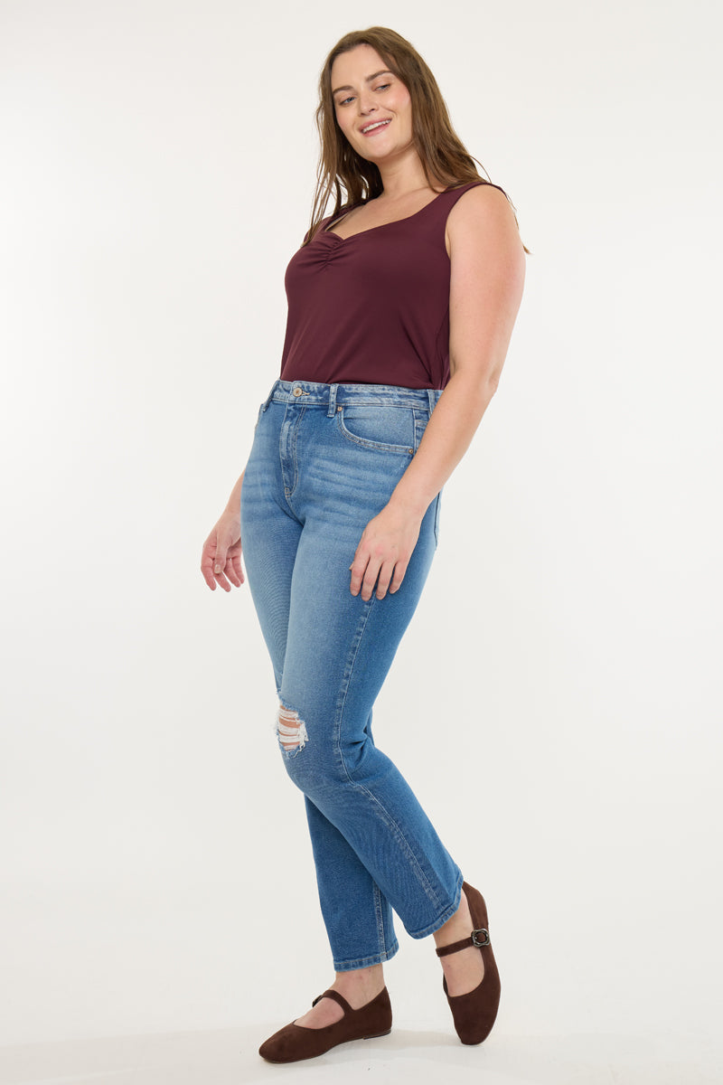 Buni High Rise Slim Straight Leg Jeans (Plus Size)