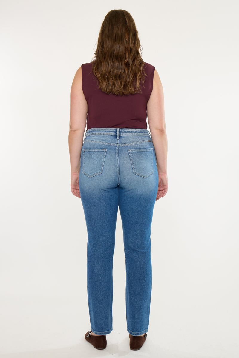 Buni High Rise Slim Straight Leg Jeans (Plus Size)