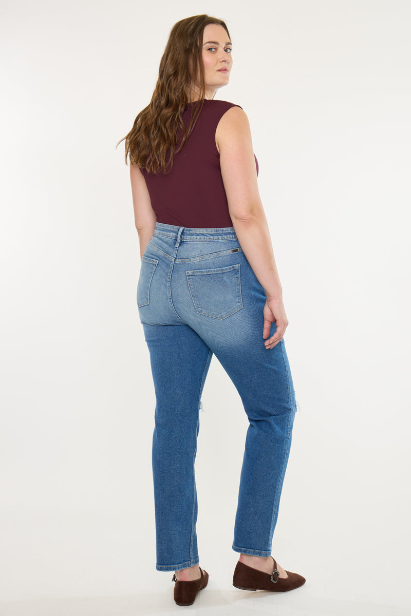 Buni High Rise Slim Straight Leg Jeans (Plus Size)