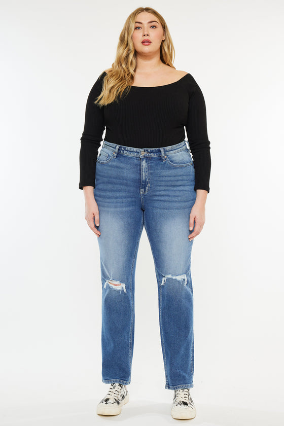 Buni High Rise Slim Straight Jeans (Plus Size) - Official Kancan USA