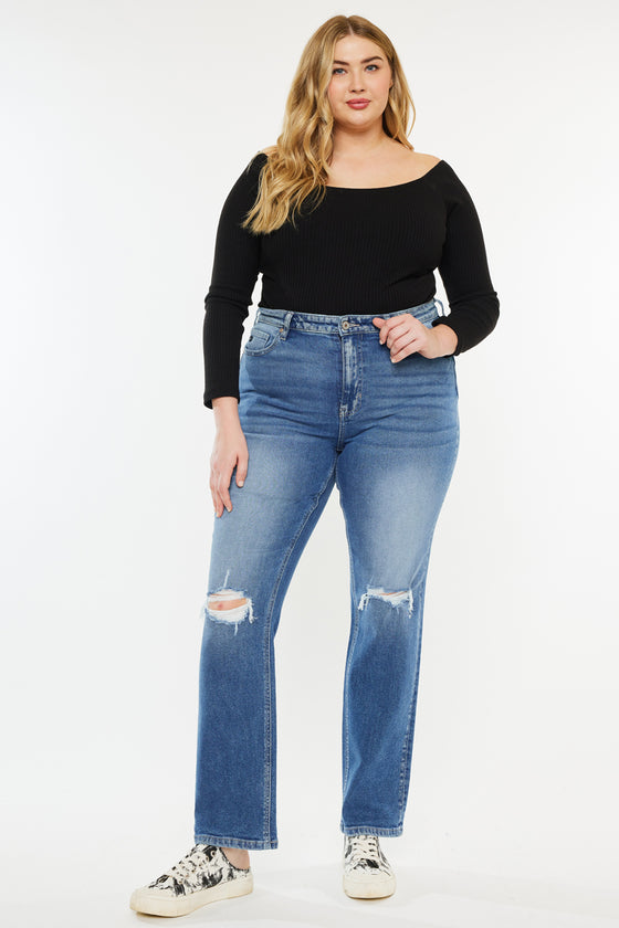 Buni High Rise Slim Straight Jeans (Plus Size) - Official Kancan USA