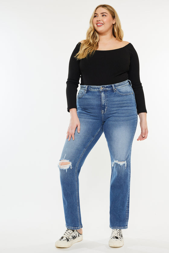 Buni High Rise Slim Straight Jeans (Plus Size) - Official Kancan USA