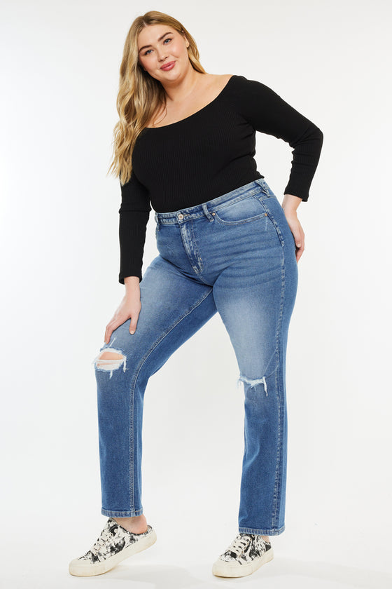 Buni High Rise Slim Straight Jeans (Plus Size) - Official Kancan USA
