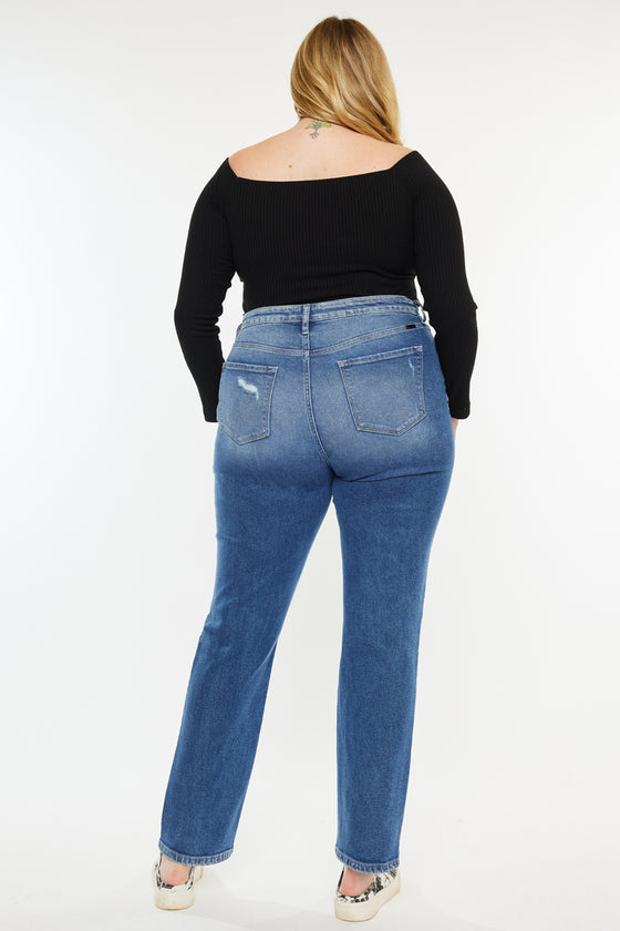 Buni High Rise Slim Straight Jeans (Plus Size) - Official Kancan USA