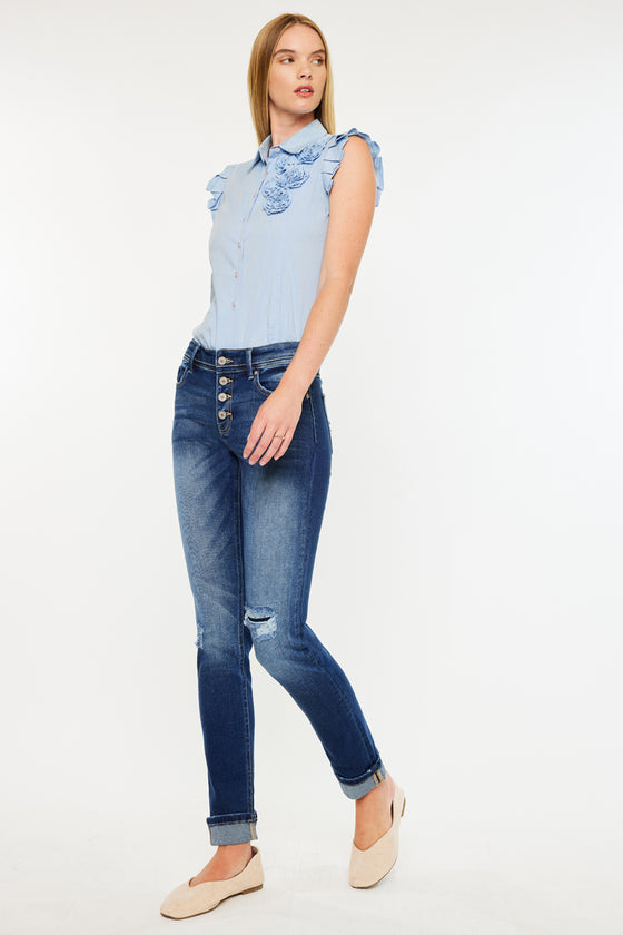 Eternity Mid Rise Slim Straight Leg Jeans - Official Kancan USA