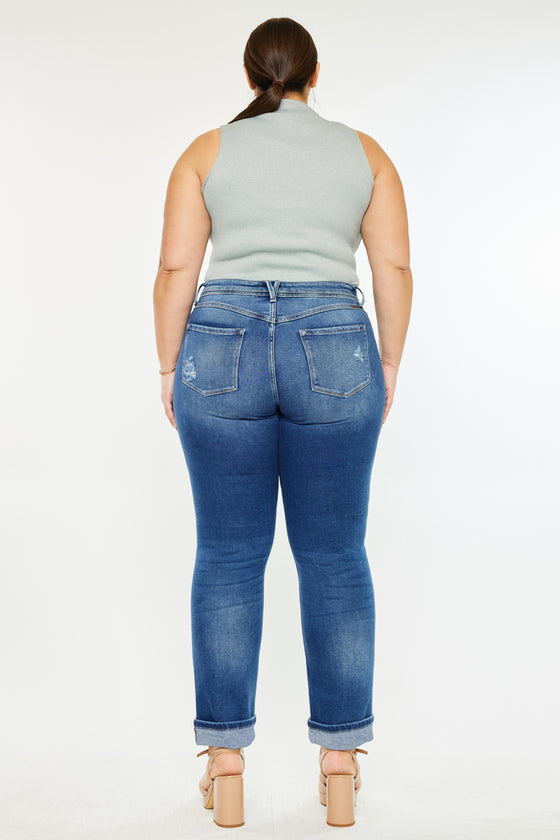 Klover  Mid Rise Slim Straight Leg Jeans (Plus Size) - Official Kancan USA