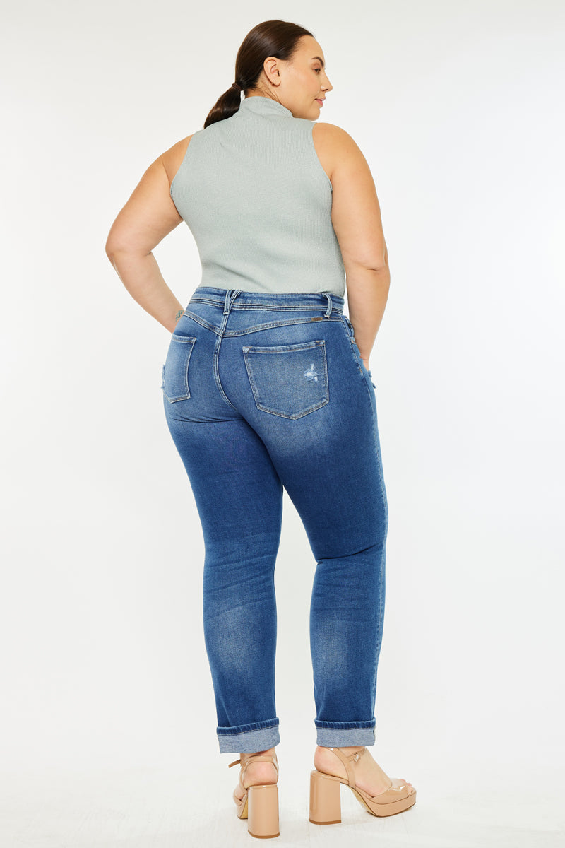 Klover  Mid Rise Slim Straight Leg Jeans (Plus Size) - Official Kancan USA
