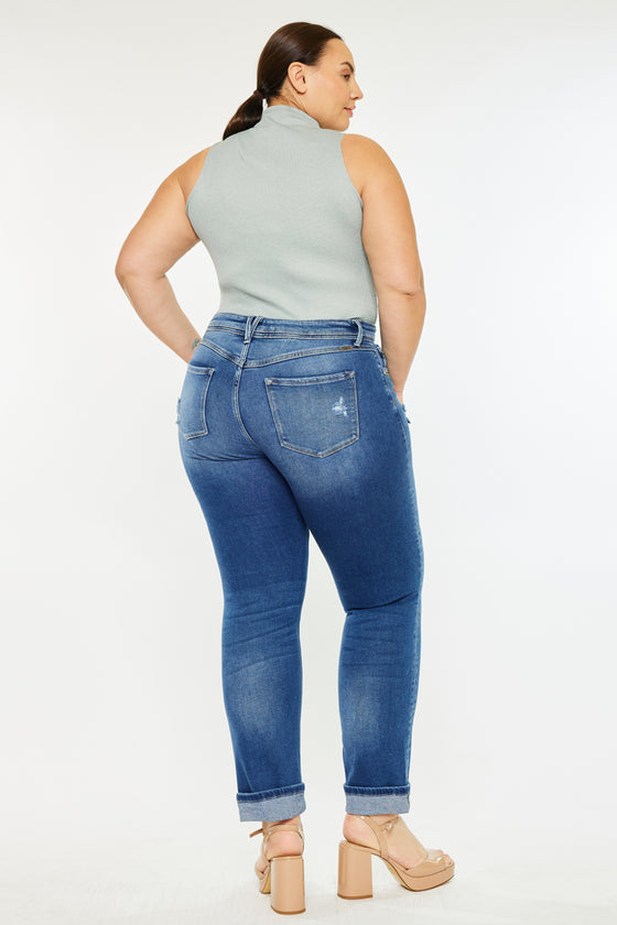 Klover  Mid Rise Slim Straight Leg Jeans (Plus Size) - Official Kancan USA