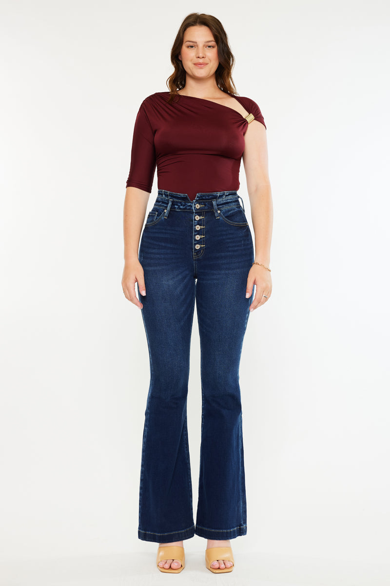 Blairen Ultra High Rise Flare Jeans- Curvy - Official Kancan USA