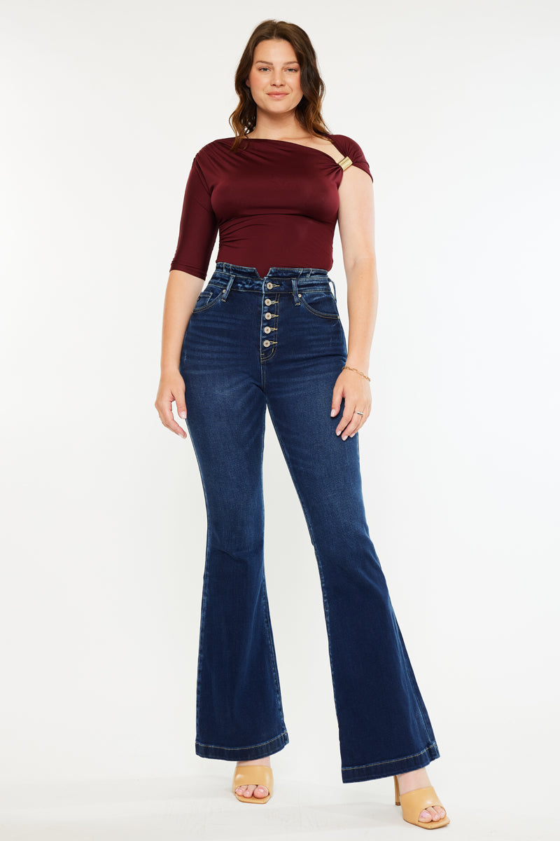 Blairen Ultra High Rise Flare Jeans- Curvy – Kancan USA