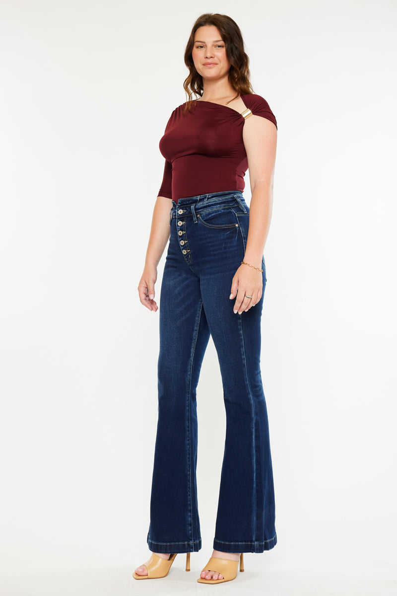 Blairen Ultra High Rise Flare Jeans- Curvy – Kancan USA