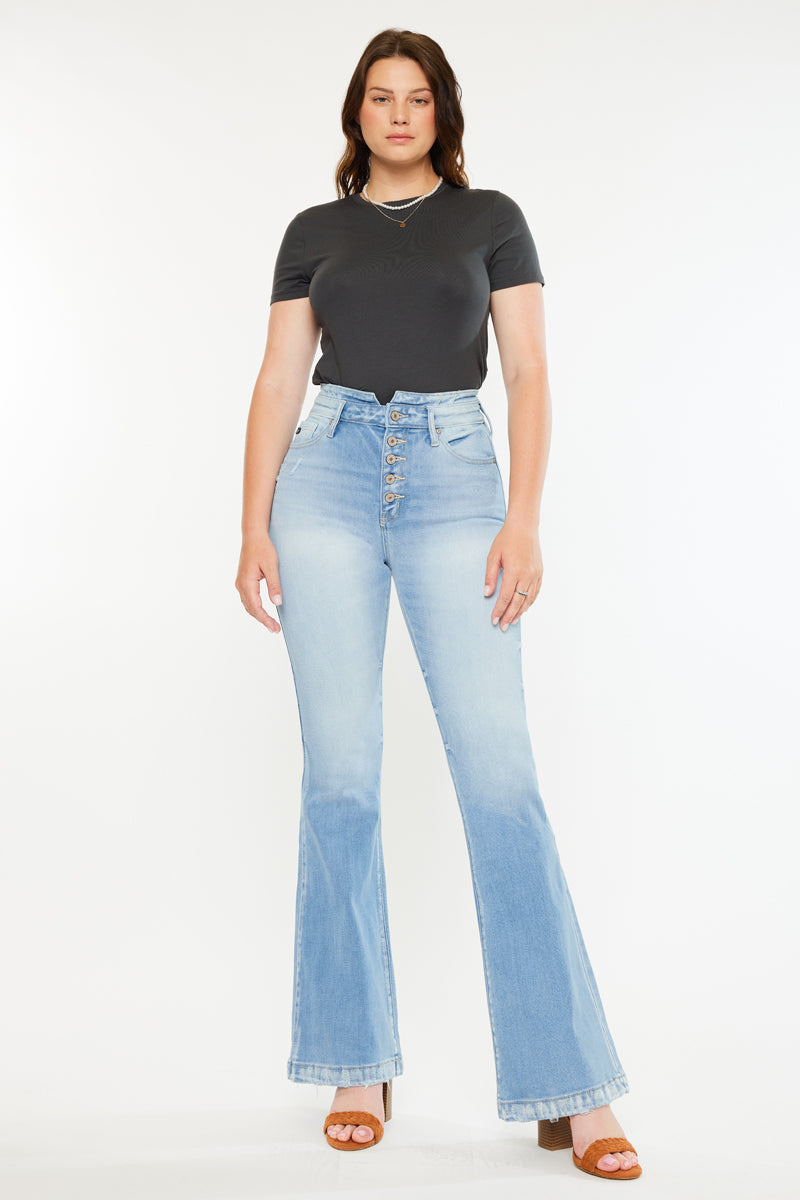 Blairen Ultra High Rise Flare Jeans- Curvy – Kancan USA