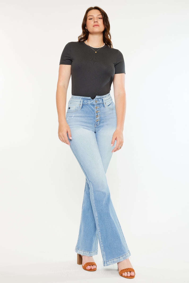 Blairen Ultra High Rise Flare Jeans- Curvy – Kancan USA