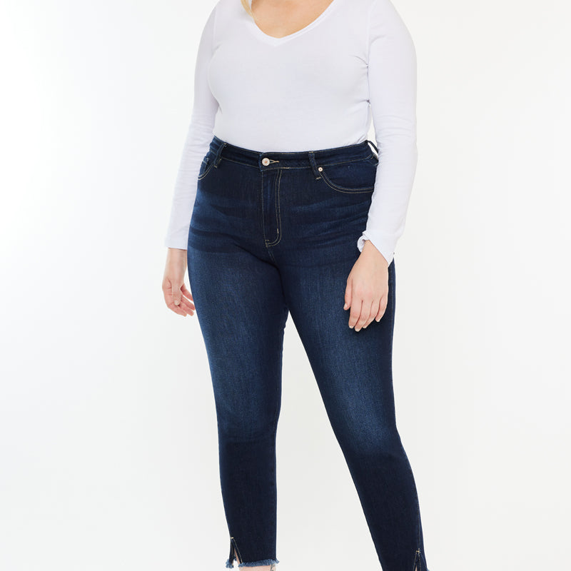 Naira Ultra High Rise Ankle Skinny Jeans (Plus Size) - Official Kancan USA