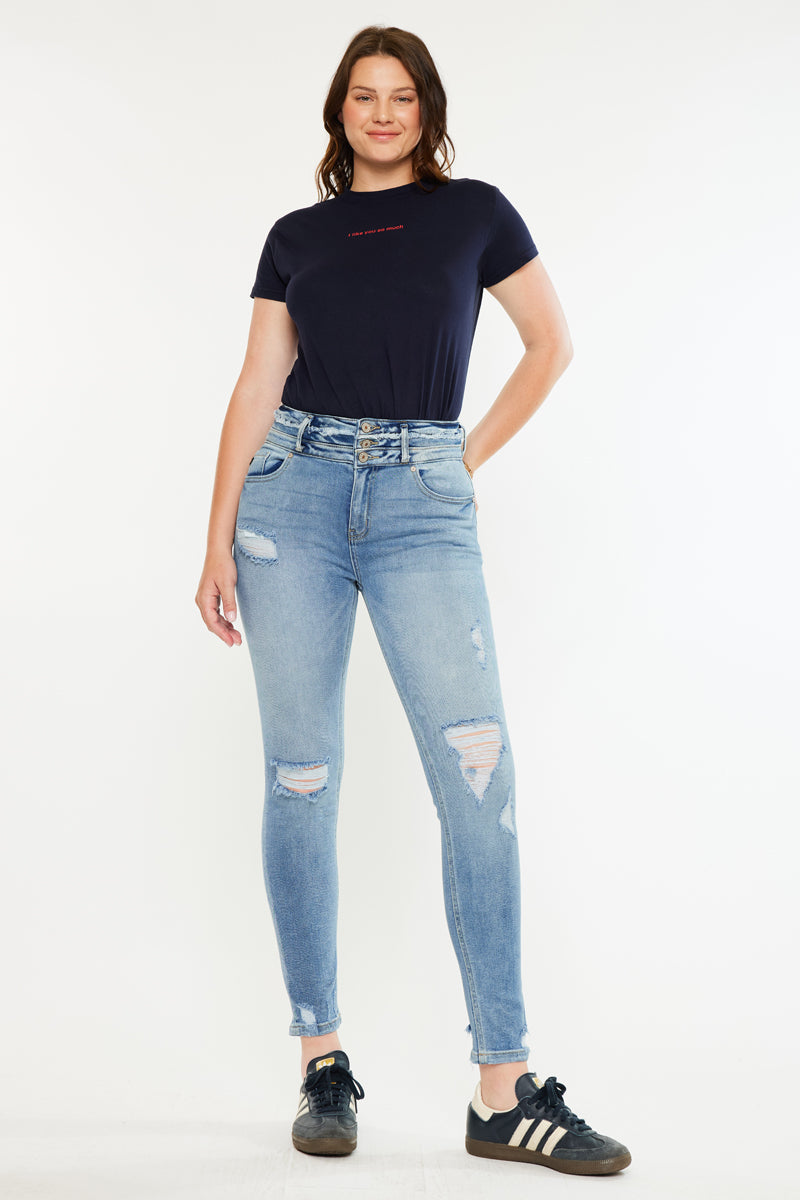 Simone Ultra High Rise Ankle Skinny Jeans - Curvy - Official Kancan USA