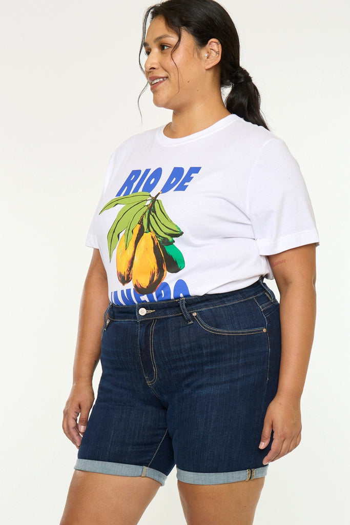 Chance Mid Rise Shorts (Plus Size) | Kancan USA