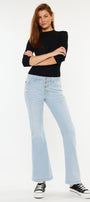 Saylor Mid Rise Flare Jeans (Petite) - Official Kancan USA