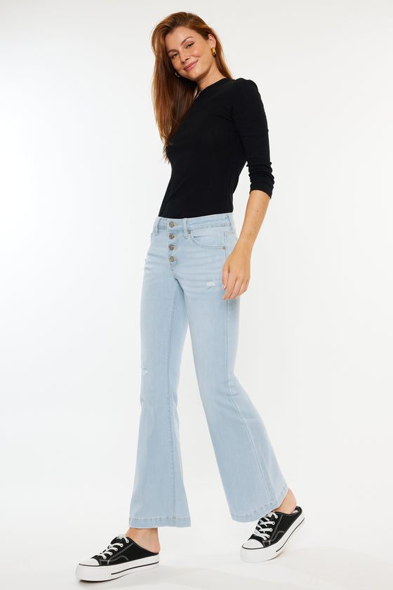 Saylor Mid Rise Flare Jeans (Petite) - Official Kancan USA