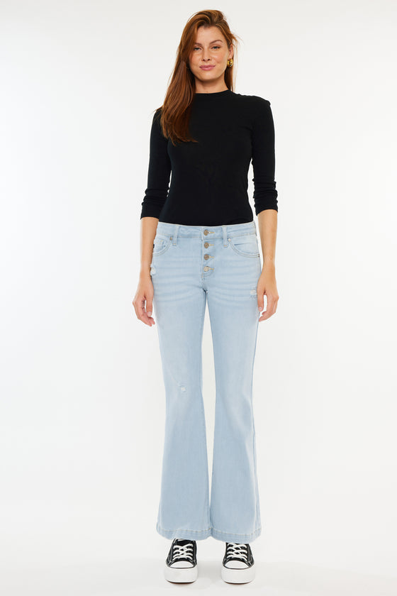 Saylor Mid Rise Flare Jeans (Petite) - Official Kancan USA