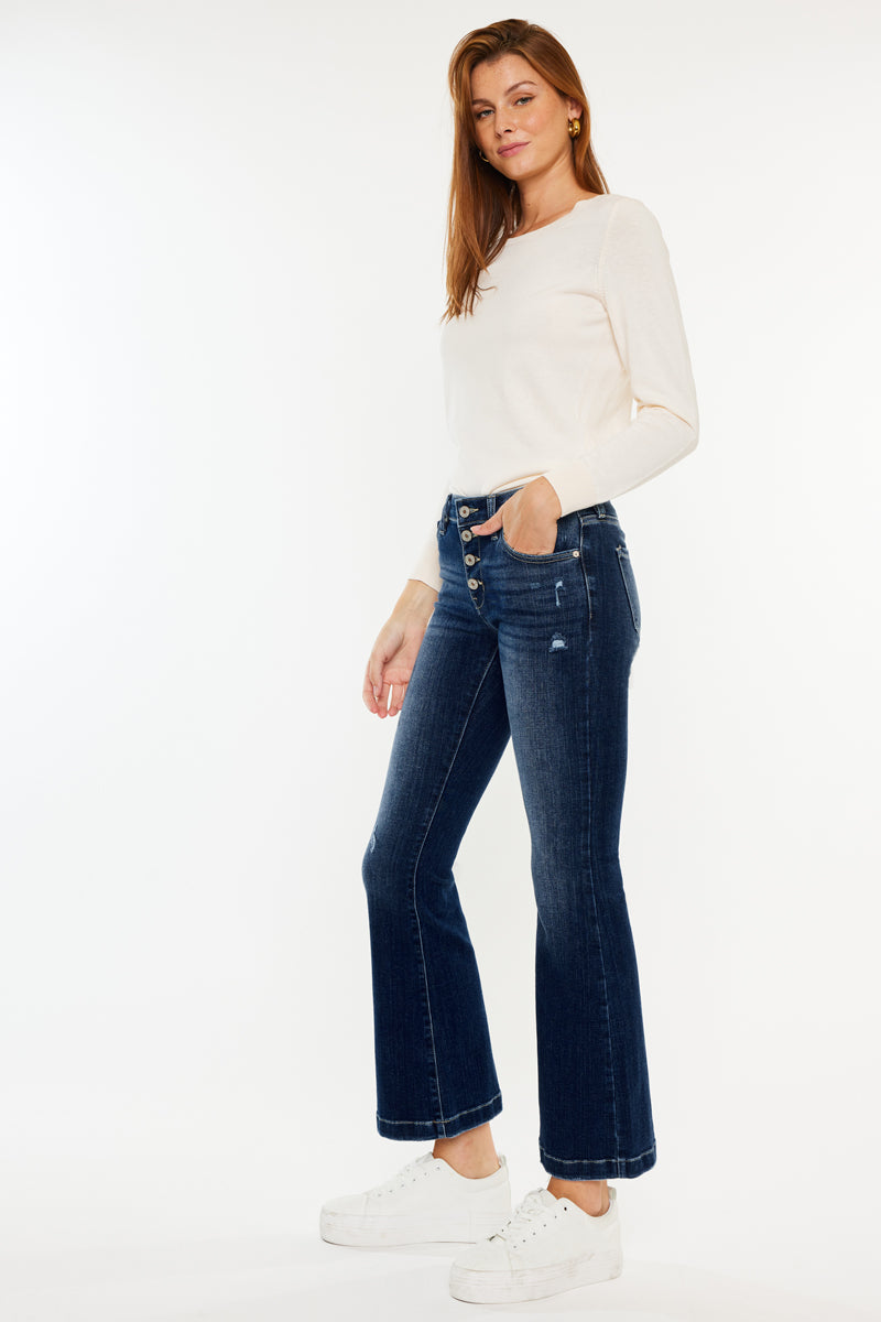 Saylor Mid Rise Flare Jeans (Petite) - Official Kancan USA