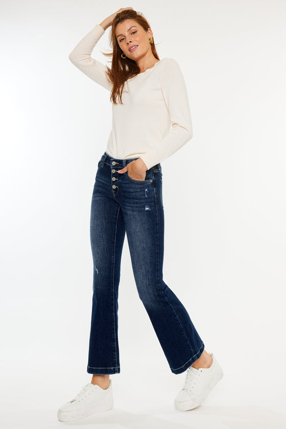 Saylor Mid Rise Flare Jeans (Petite) - Official Kancan USA