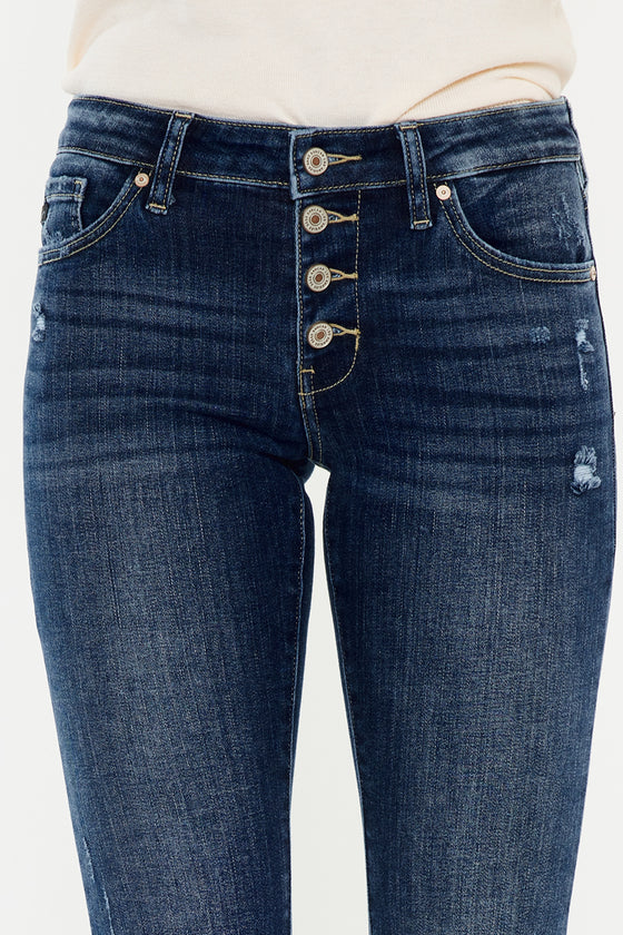 Saylor Mid Rise Flare Jeans (Petite) - Official Kancan USA