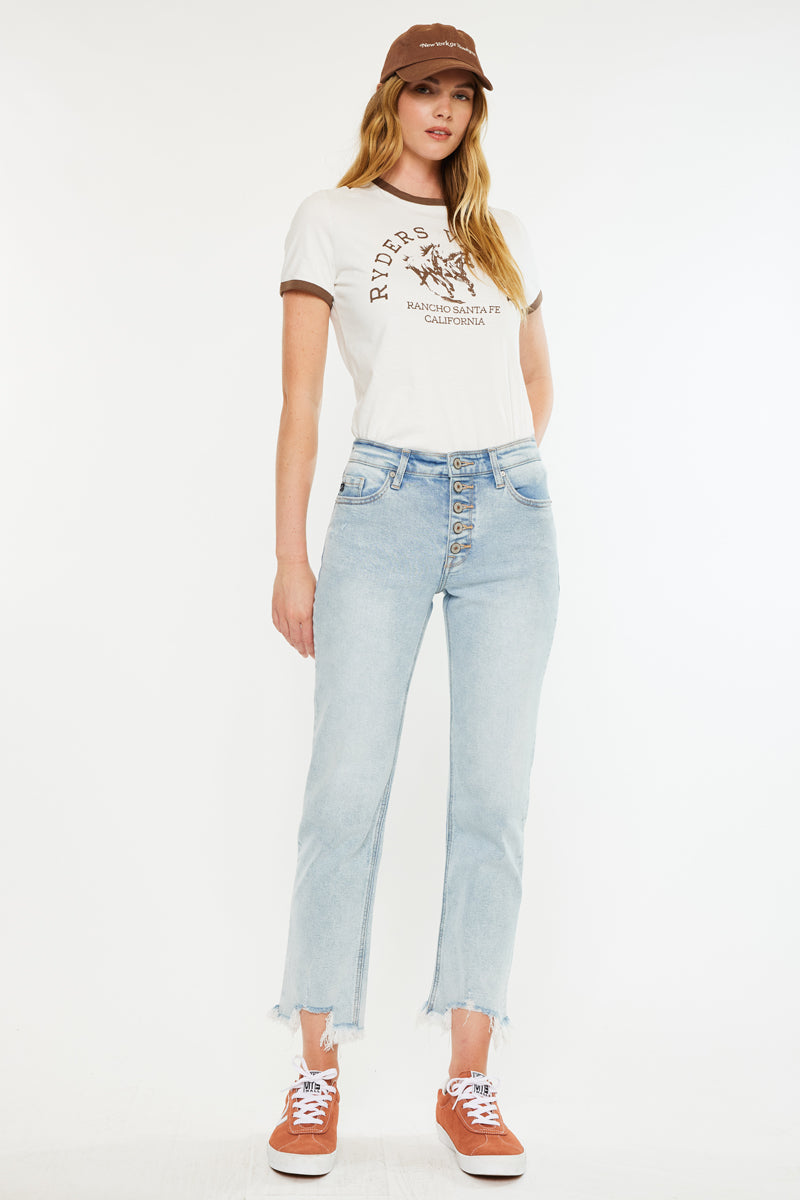 Thelma High Rise Slim Straight Leg Jeans – Kancan USA