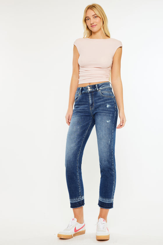 Georgia Ultra High Rise Slim Straight Leg Jeans