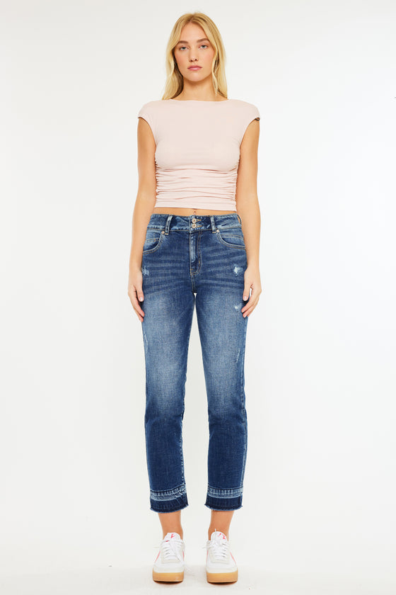 Georgia Ultra High Rise Slim Straight Leg Jeans