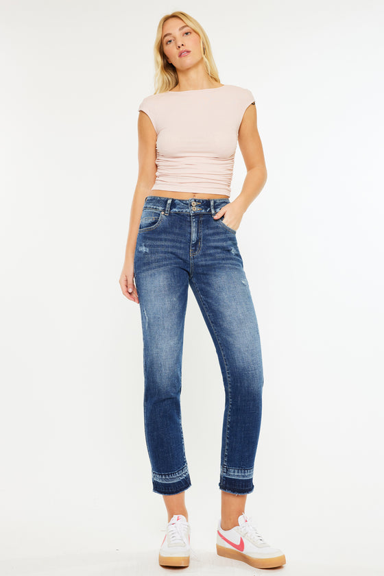 Georgia Ultra High Rise Slim Straight Leg Jeans