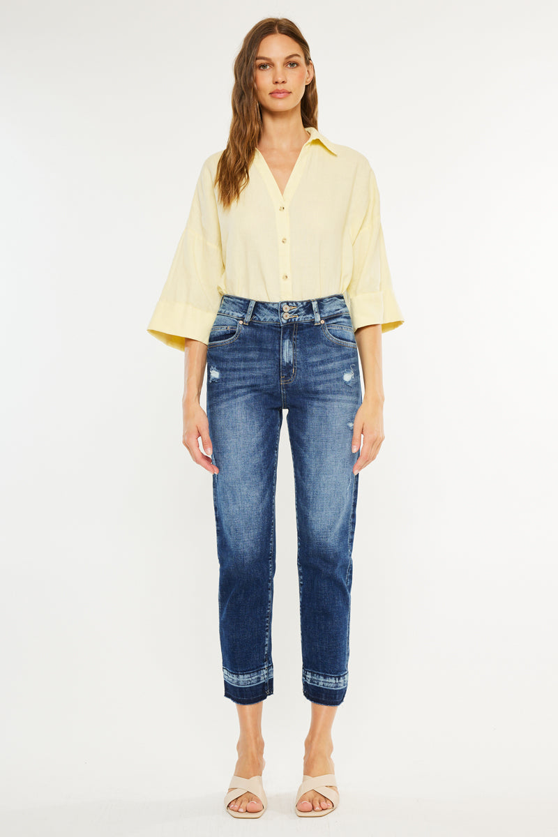 Georgia Ultra High Rise Slim Straight Leg Jeans - Official Kancan USA