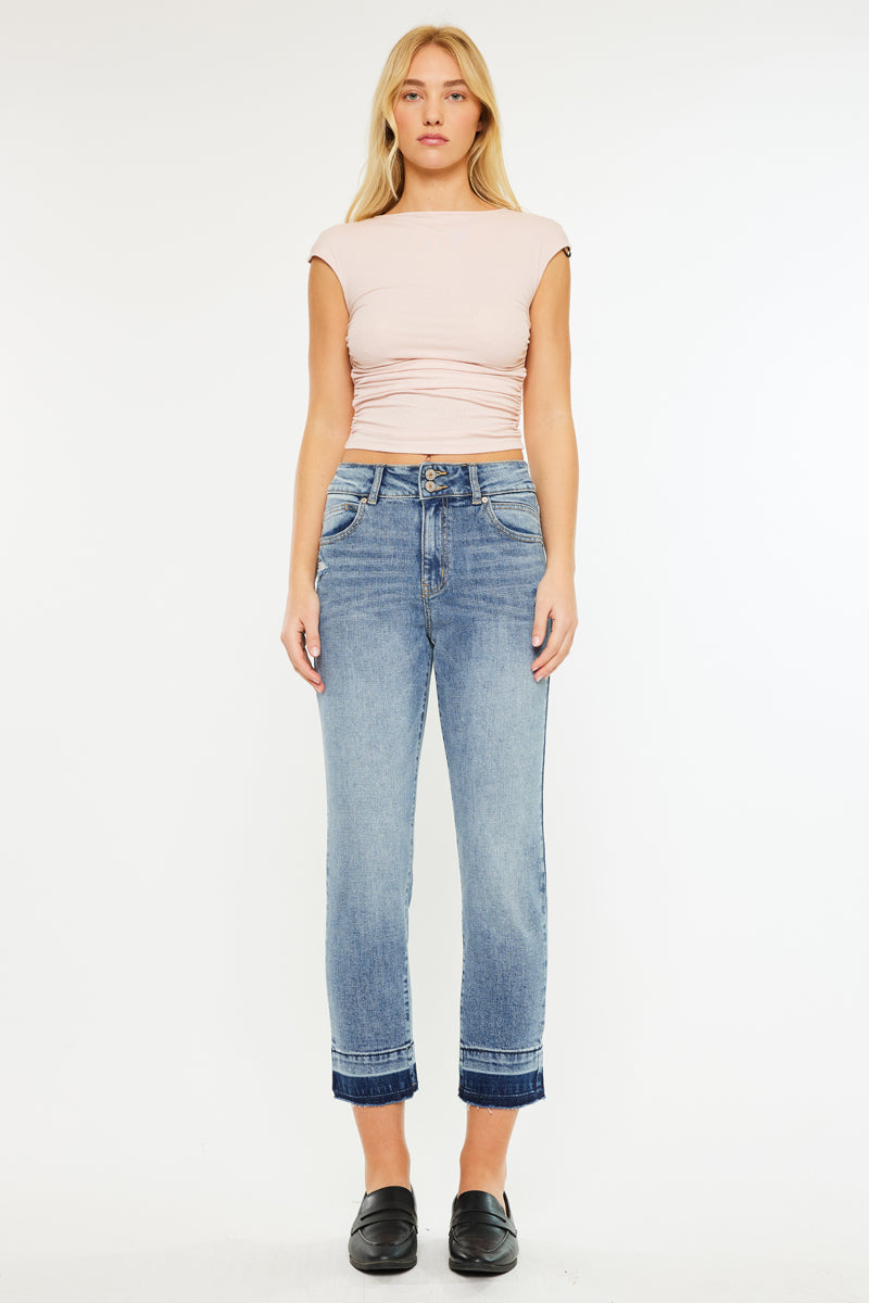 Georgia Ultra High Rise Slim Straight Leg Jeans - Official Kancan USA