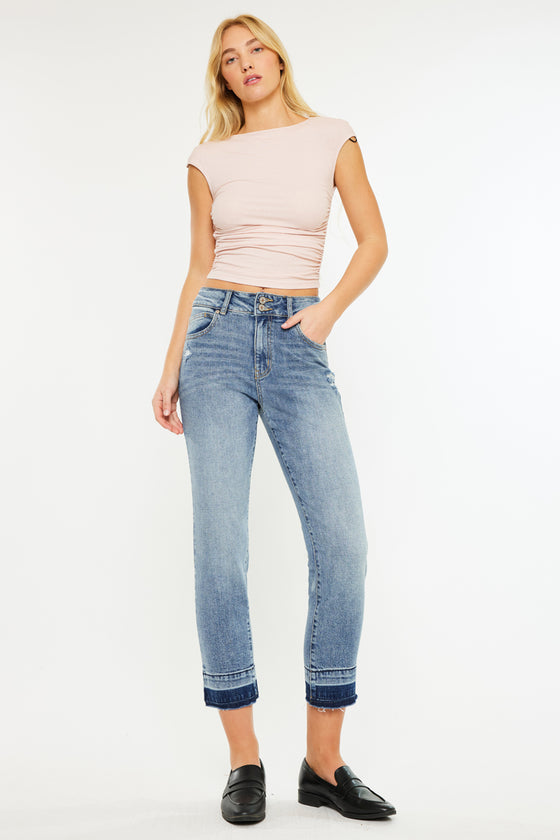 Georgia Ultra High Rise Slim Straight Leg Jeans