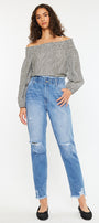Angel Ultra High Rise Paperbag Mom Jeans - Official Kancan USA