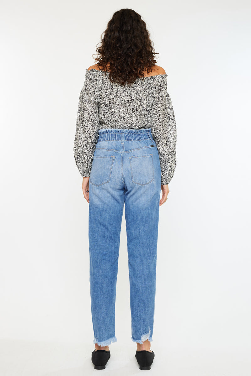 Angel Ultra High Rise Paperbag Mom Jeans - Official Kancan USA