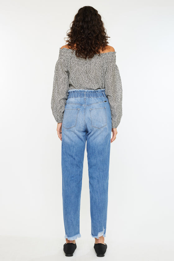 Angel Ultra High Rise Paperbag Mom Jeans