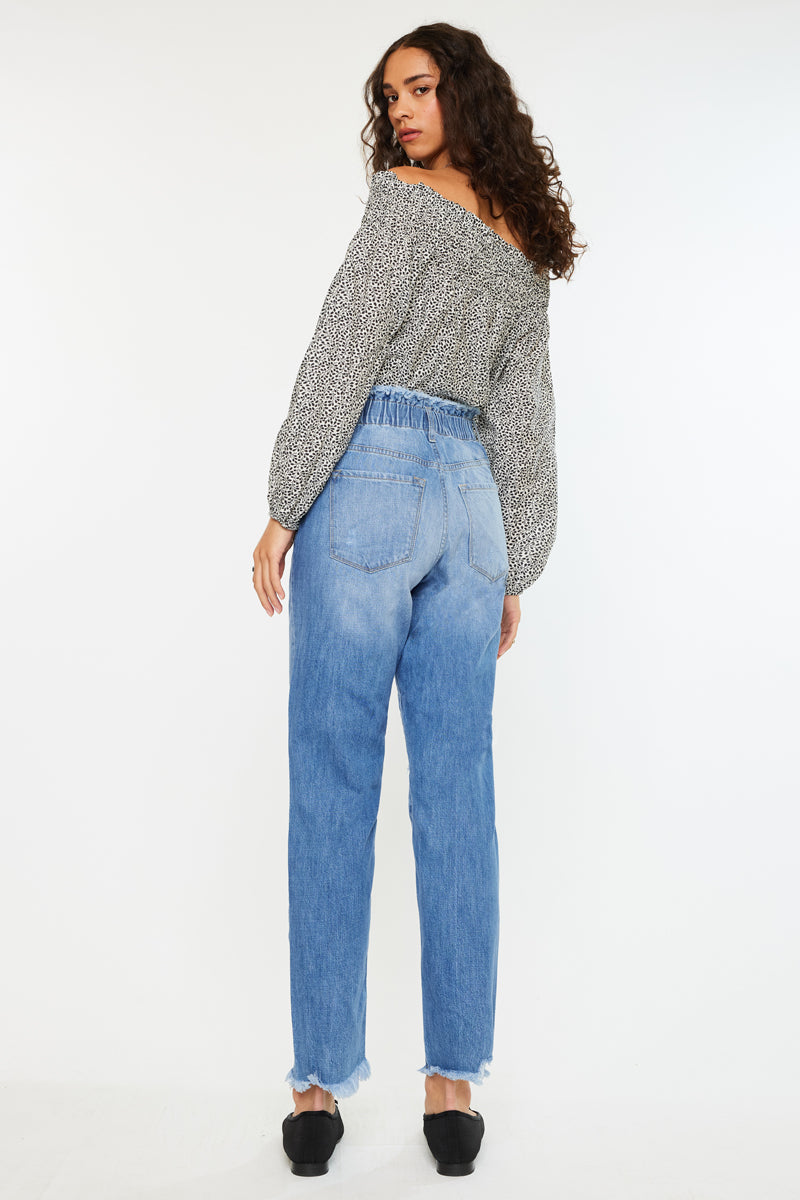 Angel Ultra High Rise Paperbag Mom Jeans - Official Kancan USA