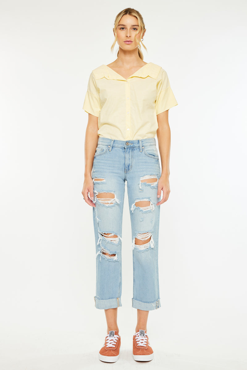 Delta Mid Rise Boyfriend Jeans - Official Kancan USA