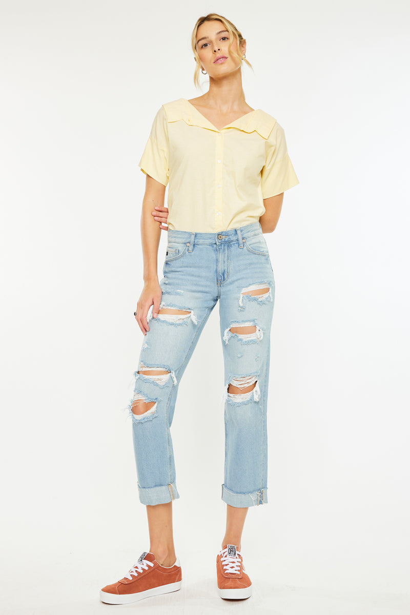 Delta Mid Rise Boyfriend Jeans - Official Kancan USA