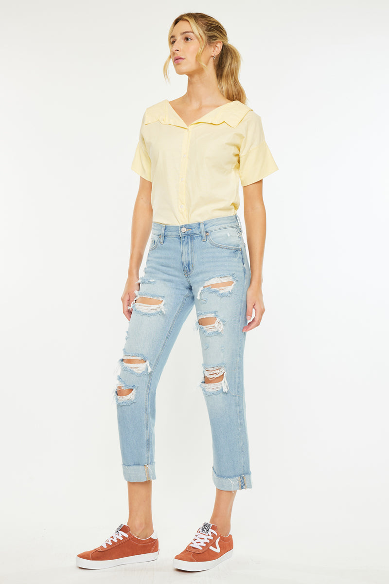 Delta Mid Rise Boyfriend Jeans - Official Kancan USA