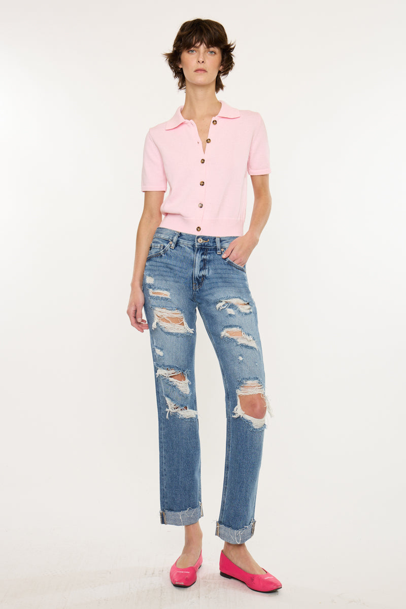 Delta Mid Rise Boyfriend Jeans - Official Kancan USA