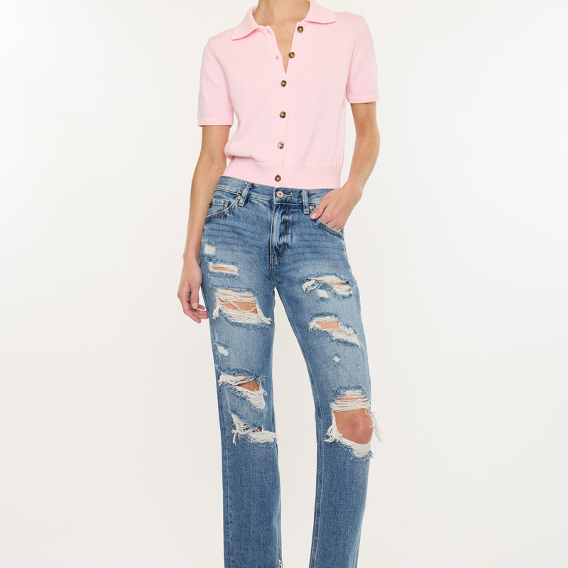 Delta Mid Rise Boyfriend Jeans - Official Kancan USA